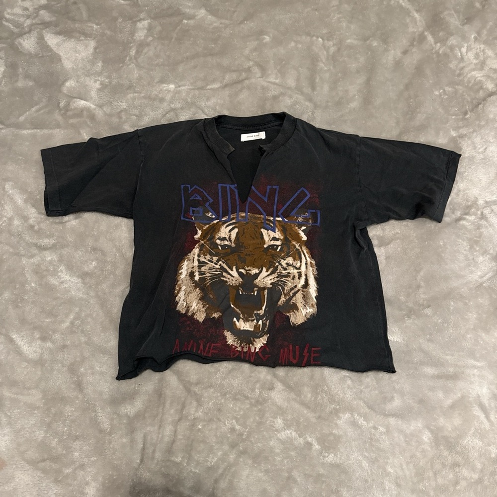 Anine Bing Black Tiger Graphic Tee